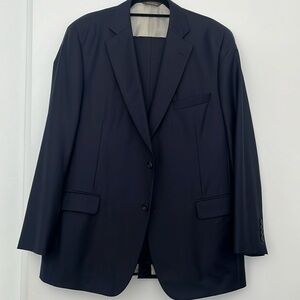 Paul Stuart Super 110s Wool Suit - Navy - Single Breasted - Size 44-38 Semi Tall